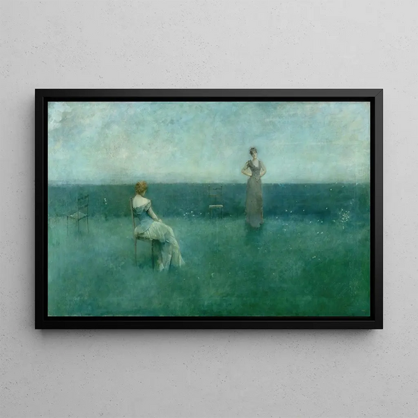 La Récitation - Thomas Wilmer Dewing — gerahmtes Bild an der Wand