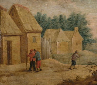 Dörfliche Gebäude mit Bauern - Thomas van Apshoven — Ansicht des Kunstwerks