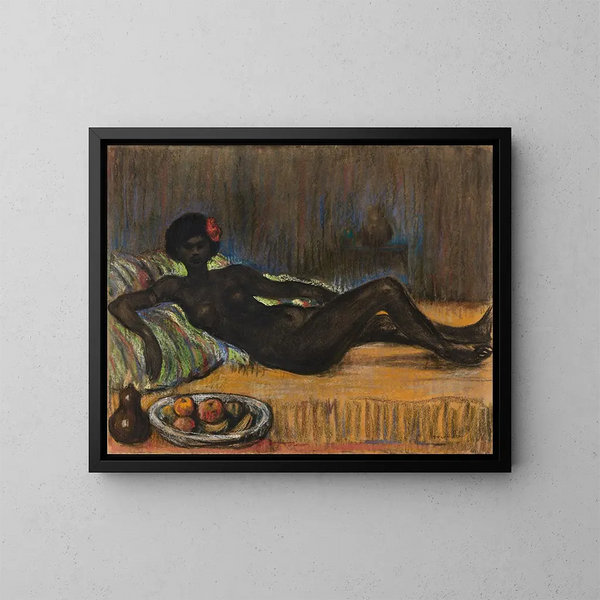 Masseida nackt liegend auf einem Sofa - Théophile Alexandre Steinlen — gerahmtes Bild an der Wand