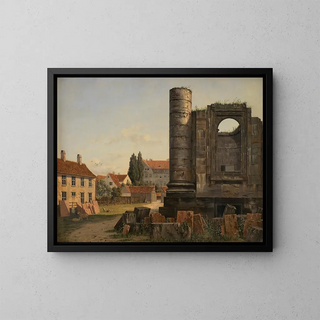Ansicht von Marmorpladsen mit den Ruinen der unvollendeten Kirche von Frederiks in Kopenhagen - Thorald Læsøe — gerahmtes Bild an der Wand