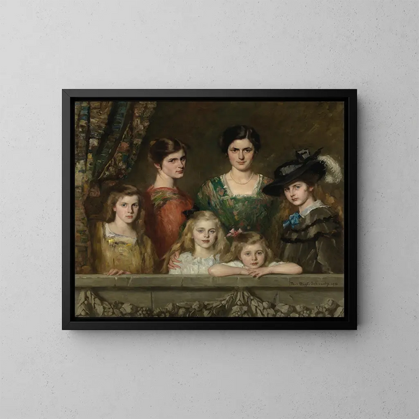 Die sechs Mädchen Boissevain - Thérèse Schwartze — gerahmtes Bild an der Wand