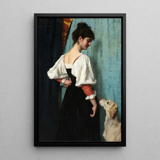 Thrse Schwartze - Portrait of a young Woman with Puck the Dog.webp