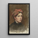 Portrait einer jungen Frau mit rotem Schal - Thérèse Schwartze — gerahmtes Bild an der Wand