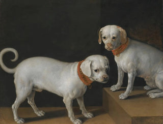 Tiberio Titi - Two dogs with red collars.webp