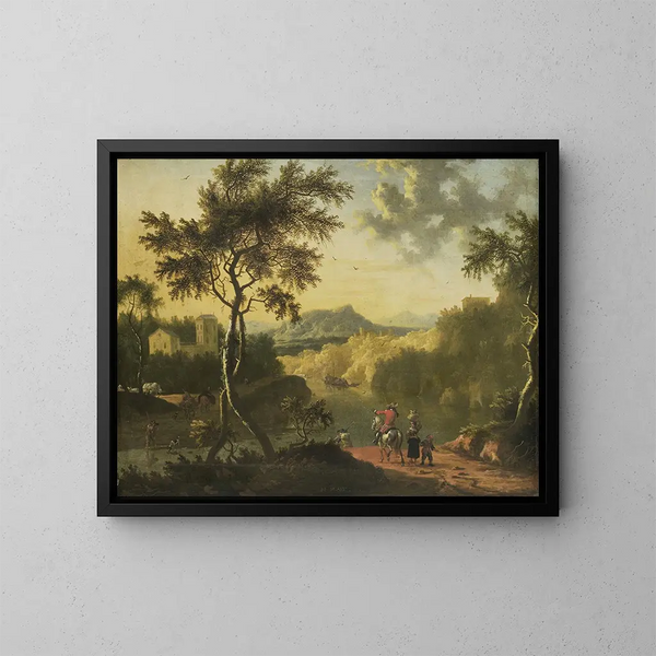 Italienische Landschaft - Timotheus de Graef — gerahmtes Bild an der Wand