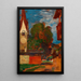 Kirche auf dem Dorfplatz von Taufers - Tina Blau — gerahmtes Bild an der Wand