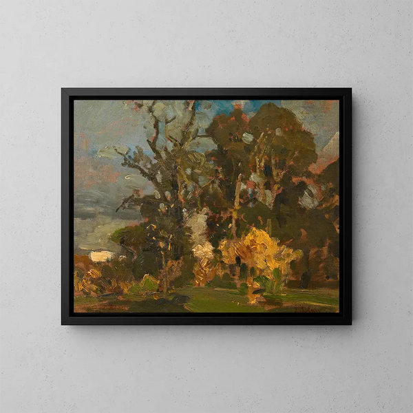 Prairie forestière en automne - Tina Blau — gerahmtes Bild an der Wand