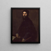 Mann mit Flöte - Titian — gerahmtes Bild an der Wand