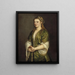 Frau, die einen Apfel hält - Titian — gerahmtes Bild an der Wand