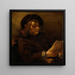 Titus van Rijn, der Sohn des Künstlers liest - Rembrandt van Rijn — gerahmtes Bild an der Wand