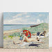 Reproduktion des Gemäldes von Piger og en Japansk Parasol auf Hornbæk Strand - Paul Fischer