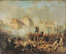 Episode der Revolution von 1848, Offizier befiehlt den Männern das Feuer - Tony de Bergue — Ansicht des Kunstwerks