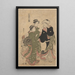 Kurtisane gefolgt von Shinso und zwei Kamuro - Torii Kiyonaga — gerahmtes Bild an der Wand