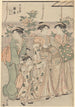 Pfingstrosen auf der Nakanoch-Straße im Gai-Viertel von Yoshiwara - Torii Kiyonaga — Ansicht des Kunstwerks