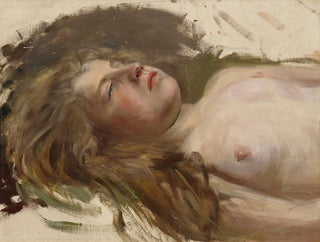 Tanz der Blätter von Varisvien, Skizze eines Frauenporträts in Rückenlage - Torsten Wasastjerna — Ansicht des Kunstwerks