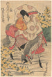 Krieger auf einem Pferd, das einen Fluss durchquert - Toyokuni Utagawa — Ansicht des Kunstwerks
