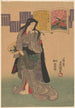 Frau in grauem Kleid, offene Haare - Toyokuni Utagawa — Ansicht des Kunstwerks