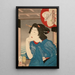 Eine Geisha aus den 1870er Jahren, die in einem Boot sitzt - Tsukioka Yoshitoshi — gerahmtes Bild an der Wand