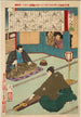 Egawa Tarzaemon spielt Koto - Tsukioka Yoshitoshi — Ansicht des Kunstwerks