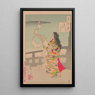 Tsukioka Yoshitoshi - Lunacy unrolling letters Tsuki no monogurui fumihiroge.webp