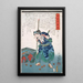Mashira no Denji Gemälde, das mit einem Löffel trinkt - Tsukioka Yoshitoshi — gerahmtes Bild an der Wand