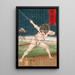 Nagayama Yaichi ausweichend die Kugeln - Tsukioka Yoshitoshi — gerahmtes Bild an der Wand