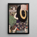Nikki Bennosuke avec parapluie - Tsukioka Yoshitoshi — gerahmtes Bild an der Wand