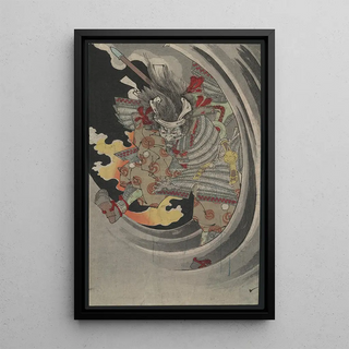 Tsukioka Yoshitoshi - Nunobiki no Taki Akugenta Yoshihira no Naniwa Jir o Utsu.webp