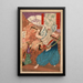Oda Udaijin Taira no Nobunaga in Flammen im Honnji-Tempel - Tsukioka Yoshitoshi — gerahmtes Bild an der Wand