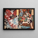 Oniwaka und der Karpfen, Taira no Koremochi und der Dämon - Tsukioka Yoshitoshi — gerahmtes Bild an der Wand