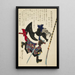 Ronin oder herrenloser Samurai, der nach vorne stürmt - Tsukioka Yoshitoshi — gerahmtes Bild an der Wand