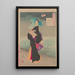 Spaziergängerin bei Mondschein - Tsukioka Yoshitoshi — gerahmtes Bild an der Wand