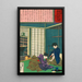 Das Gemälde Die Geisha Umekichi bittet Nakajima Seibi, sie zu verlassen und zu ihren Studien zurückzukehren - Tsukioka Yoshitoshi — gerahmtes Bild an der Wand