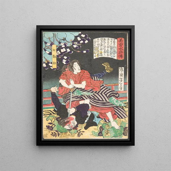 Tsukioka Yoshitoshi - The Woman Kansuke Slaying an Assailant with a Sword.webp
