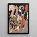 Wadatsu Ry Tar Masatatsu mit Drache und Angreifer - Tsukioka Yoshitoshi — gerahmtes Bild an der Wand