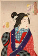 Wunsch, jemanden zu treffen, eine Kurtisane aus der Kaei-Periode 1848-1853 - Tsukioka Yoshitoshi — Ansicht des Kunstwerks