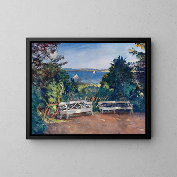 Garten in Travemünde - Ulrich Hübner — gerahmtes Bild an der Wand