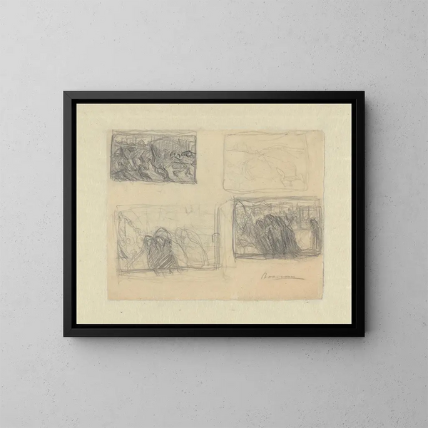 Studienblatt - Umberto Boccioni — gerahmtes Bild an der Wand