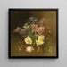 Ein Blumenstrauß mit Flieder und Rosen - Josefine Swoboda — gerahmtes Bild an der Wand