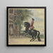 Ein Ritter mit Dreispitz und Zopf im Hintergrund, eine Kanallandschaft - Cornelis Troost — gerahmtes Bild an der Wand