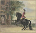 Ein Ritter mit Dreispitz und Zopf im Hintergrund, eine Kanallandschaft - Cornelis Troost — Ansicht des Kunstwerks