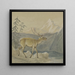 Ein verletzter Hirsch sucht Trost am Ufer eines Bergsees - Johann Erdmann Gottlieb Prestel — gerahmtes Bild an der Wand