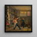 Ein Bildhauer in seinem Atelier, der nach der Natur arbeitet, der Medailleur Christen Christensen - Wilhelm Bendz — gerahmtes Bild an der Wand