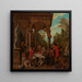 Eine elegante Gesellschaft beim Dinner auf einer Terrasse - Jan Josef Horemans der Ältere — gerahmtes Bild an der Wand