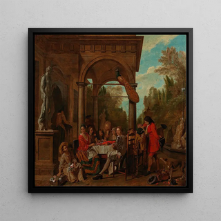 Jan Josef Horemans The Elder - An Elegant Company Having Dinner On A Terrace.webp