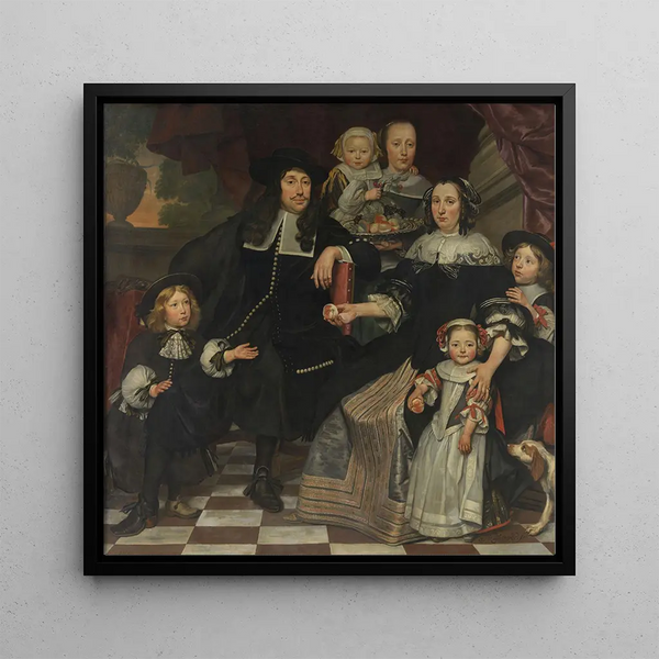 Une famille sur la terrasse d'une maison de campagne - Hendrick Ten Oever