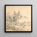 Eine einsame Krähe im Bambuswald - Tao Hong — gerahmtes Bild an der Wand