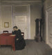 Eine Szene im Haus des Künstlers in Strandgade, Kopenhagen, mit der Frau des Künstlers - Vilhelm Hammershøi — Ansicht des Kunstwerks