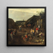 Eine Dorfszene mit Bauern bei der Arbeit - Jan Siberechts — gerahmtes Bild an der Wand