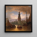 Eine Ansicht von Amsterdam im Mondschein - Elias Pieter van Bommel — gerahmtes Bild an der Wand